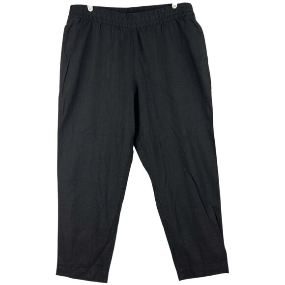 Old Navy Women's Linen Blend Pull-on Black Pants Size XLTall Straight Leg NWT - Picture 1 of 12